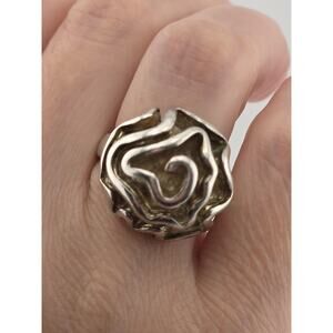 VINTAGE MODERNIST STERLING SILVER Ring Size 7.75